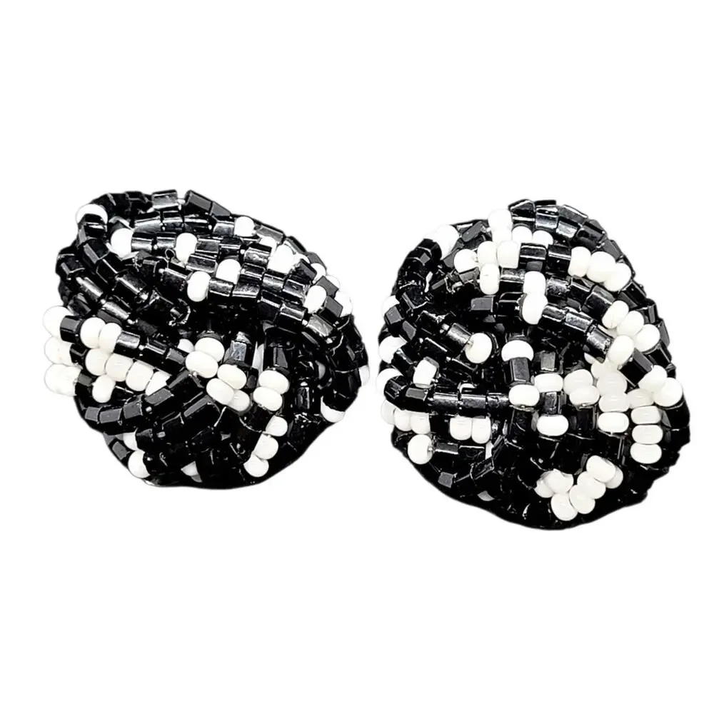 Chic Monochrome Cluster Earrings Vintage Glam Revival Statement‎ Granmacore